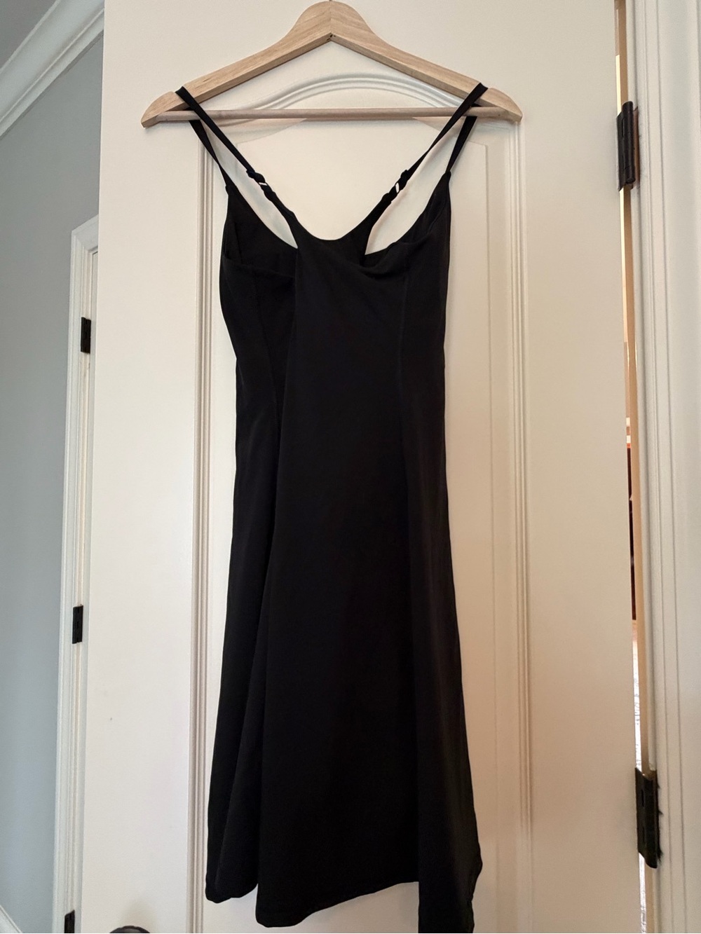 Sleek Black Satin Slip Dress with Adjustable Straps